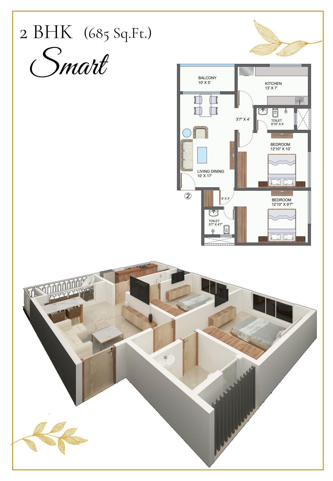 2 BHK Residences