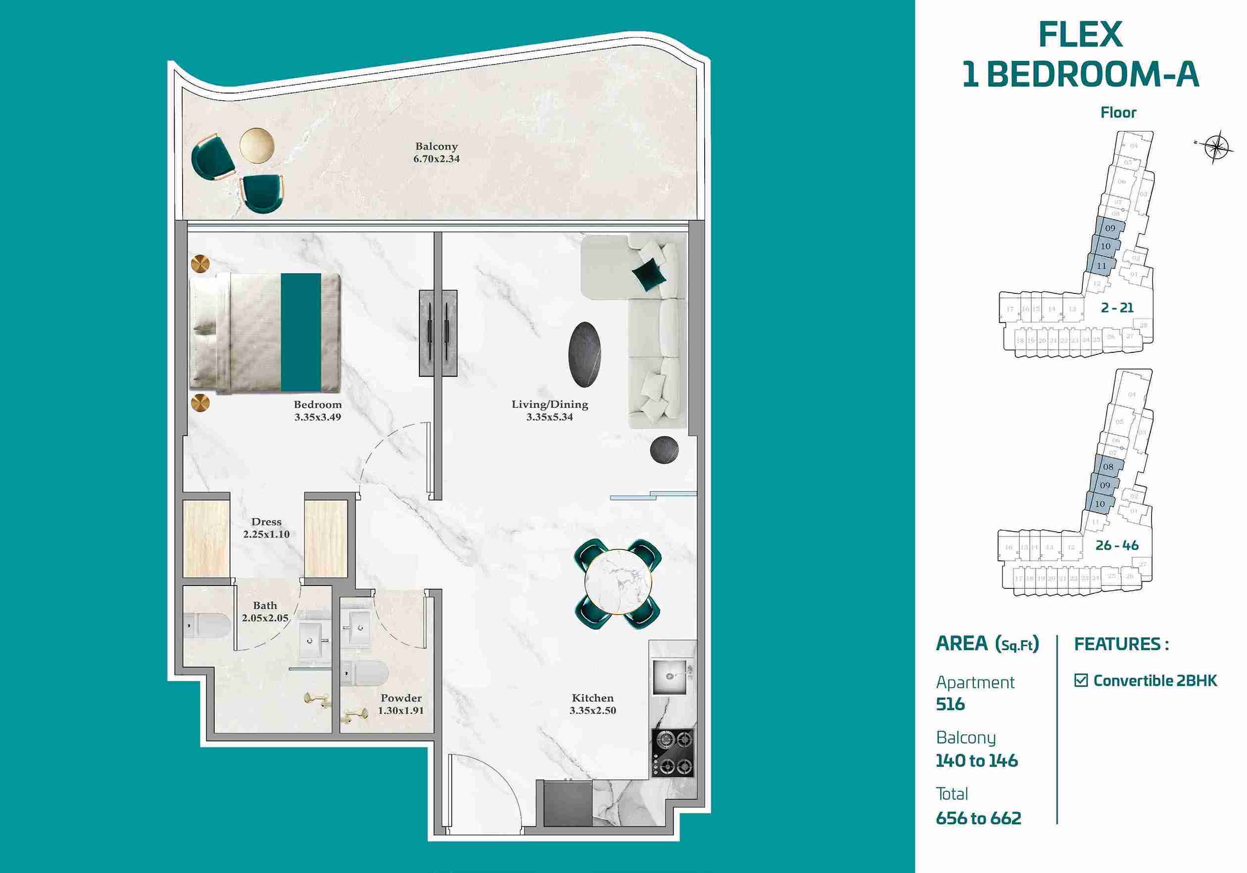 1 Bedroom Apartment