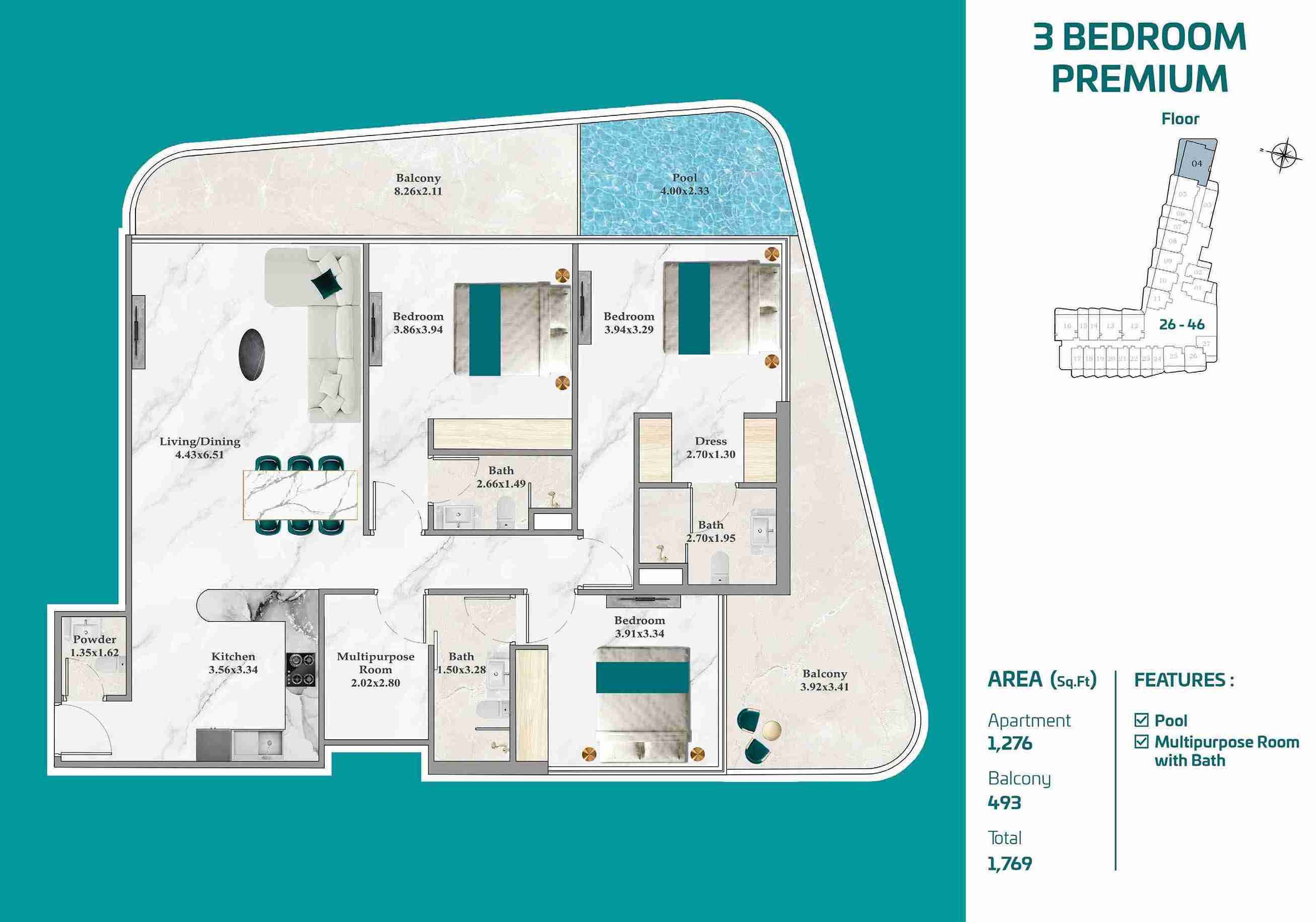 3 Bedroom Apartment